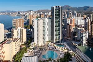 an aerial view of a city with buildings at Port Benidorm Hotel & Spa 4* Sup in Benidorm