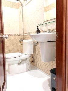 a bathroom with a toilet and a sink at SG Cozy2 Hotel - Pham Ngu Lao Street in Ho Chi Minh City