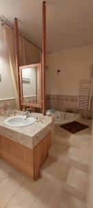 a large bathroom with a sink and a mirror at Appartamento "Sul Corso" Atessa in Atessa