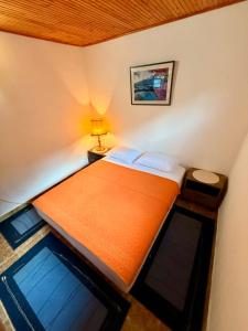 a small bedroom with a bed and a tv at The Mountain's Embrace Villa in Gluhi Do