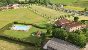 an aerial view of an estate with a swimming pool at La Pietraia by VacaVilla in Poppi