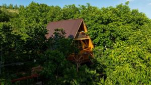 a tree house in the middle of trees at Byurakan Guesthouse & Cottage in Byurakan