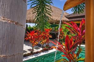 a view of a resort with tropical plants and a swimming pool at Hakuna Matata Bali Villas in Uluwatu
