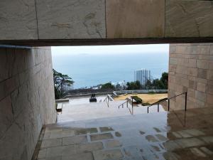 a view from the inside of a building at コテージひだまり in Izunokuni