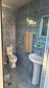 a bathroom with a toilet and a sink at Cozy-home in Kobuleti +21 photos