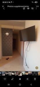 a view of a room with a flat screen tv at شقق للكراء في سلوان in Selouane