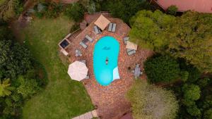 an overhead view of a swimming pool on a estate at The Fernery Lodge & Spa in Stormsrivier