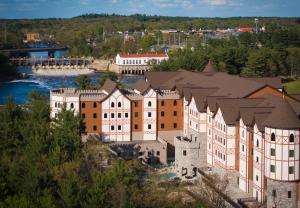 an aerial view of a large building on a hill at Dellshire Resort in Wisconsin Dells +79 photos