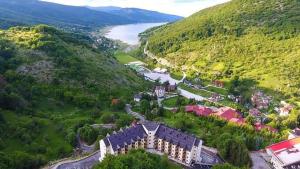 an aerial view of a resort on a hill at Apartment Invictus Mavrovo in Mavrovo