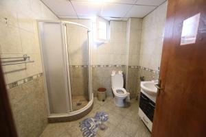 a bathroom with a shower and a toilet at Villa Kaya in Ohrid +34 photos