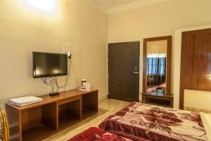 TV a/nebo společenská místnost v ubytování Hotel Jyoti