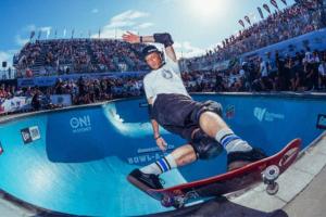 a man is riding a skateboard on a halfpipe at Modern Beach Ocean View 1 BDR Parking Balcony AC in Sydney