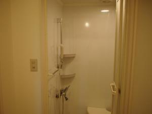 a small bathroom with a toilet and a sink at ゲストハウスノーチェ in Shingū