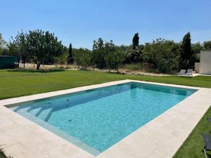 a swimming pool in the middle of a yard at Can Padrosa Mini Loft 2 in Riumors