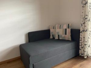 a couch with two pillows in a room at Apartment Steinkauz in Vogtsburg