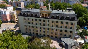an overhead view of a large building in a city at Danube Hotel & Spa in Silistra