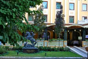 a statue in front of a building at Danube Hotel & Spa in Silistra +55 photos