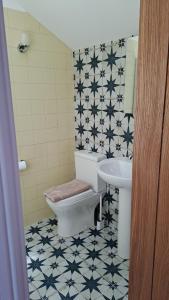 a bathroom with a toilet and a sink at Valley View Haven in Kingsbridge