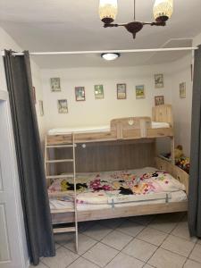 a bedroom with two bunk beds in a room at Árpád nyaralóház in Sarud +35 photos