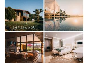 a collage of photos with a house and a pool at Casa Albarari Boutique Double Rooms with access to shared Infinity Pool in Sanxenxo