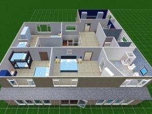 a rendering of a house with a floor plan at Llywnfor in Morfa Nefyn