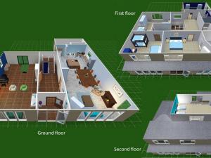 a floor plan of a house with at Llywnfor in Morfa Nefyn