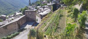 an aerial view of a town on a mountain at Le Mazet in Nohèdes