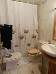 a bathroom with a toilet and a sink at Casa Berta in Adeje