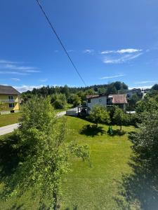 an overhead view of a yard with houses and trees at Guesthouse Mother in Sielach