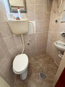 a bathroom with a toilet and a sink at Dodo Obala Apartmani in Sutomore +7 photos