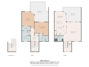 a floor plan of a house at Gulf-View Townhome Hot Tub 2-Min Beach Walk in Galveston
