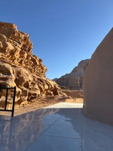 a tent with a view of a mountain at Rehana rum luxury camp in Wadi Rum +98 photos