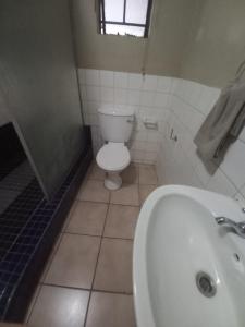 a bathroom with a toilet and a sink at Ligema Lodge in Malelane