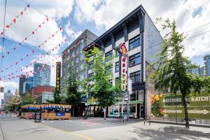 a city street in front of a building at Samesun Vancouver in Vancouver