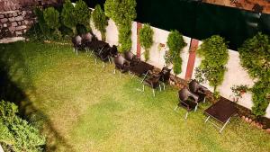 a group of chairs sitting in the grass at The Al-Maaz Guest House in Murree +2 photos
