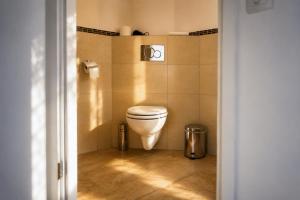 a bathroom with a toilet in a room at Hotel Restaurant Neffelthal in Kerpen