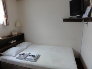 En eller flere senge i et værelse på Hotel Yanagibashi