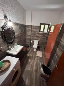 a bathroom with a toilet and a sink at Emmanuel Apartments in Rhodes Town