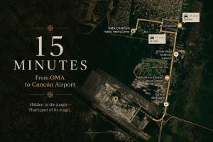 a poster for the minutes from oahu to canadian airport at OMA CANCUN - Holistic Healing Center in Cancún