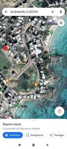a screenshot of a google map of a city at Résidence petit paris RDC2 in Kelibia