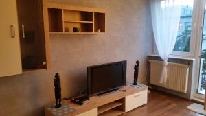 Una televisión o centro de entretenimiento en Kalisiowy Apartament