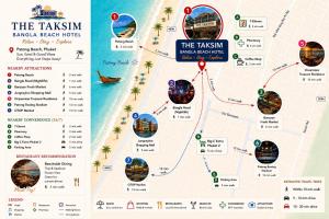 a map of the taxiin raja beach hotel at The Taksim Bangla Beach Hotel in Patong Beach