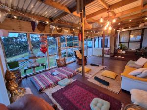 an overhead view of a living room in a house at Apartment 2 in Auckland