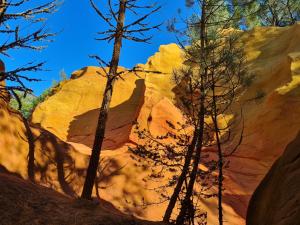 a view of a canyon with trees and rocks at Rêve perché in Apt