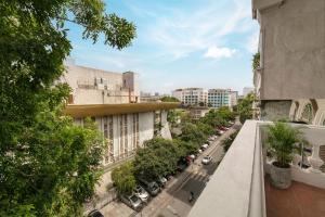 a view of a city street from a building at Pavilion Essence Hanoi Hotel in Hanoi