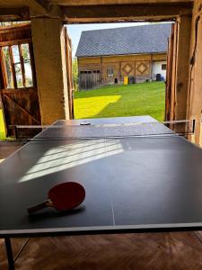 a metal table with a paddle on top of it at Prociówka in Ciche
