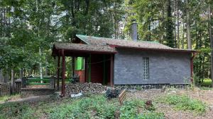 a small house in the middle of a forest at Chata U malého Janka in Bojnice