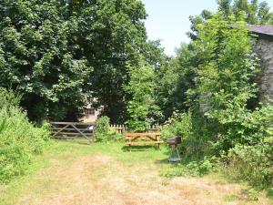 a picnic table and a grill in a field at Great Meadow in Kelly