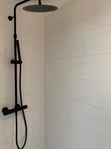 a shower with a shower head in a bathroom at Appartement 't Zomerhuis in Zandvoort +54 photos