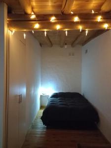 a bedroom with a bed and lights on the ceiling at Casa Petricor in Río Tercero